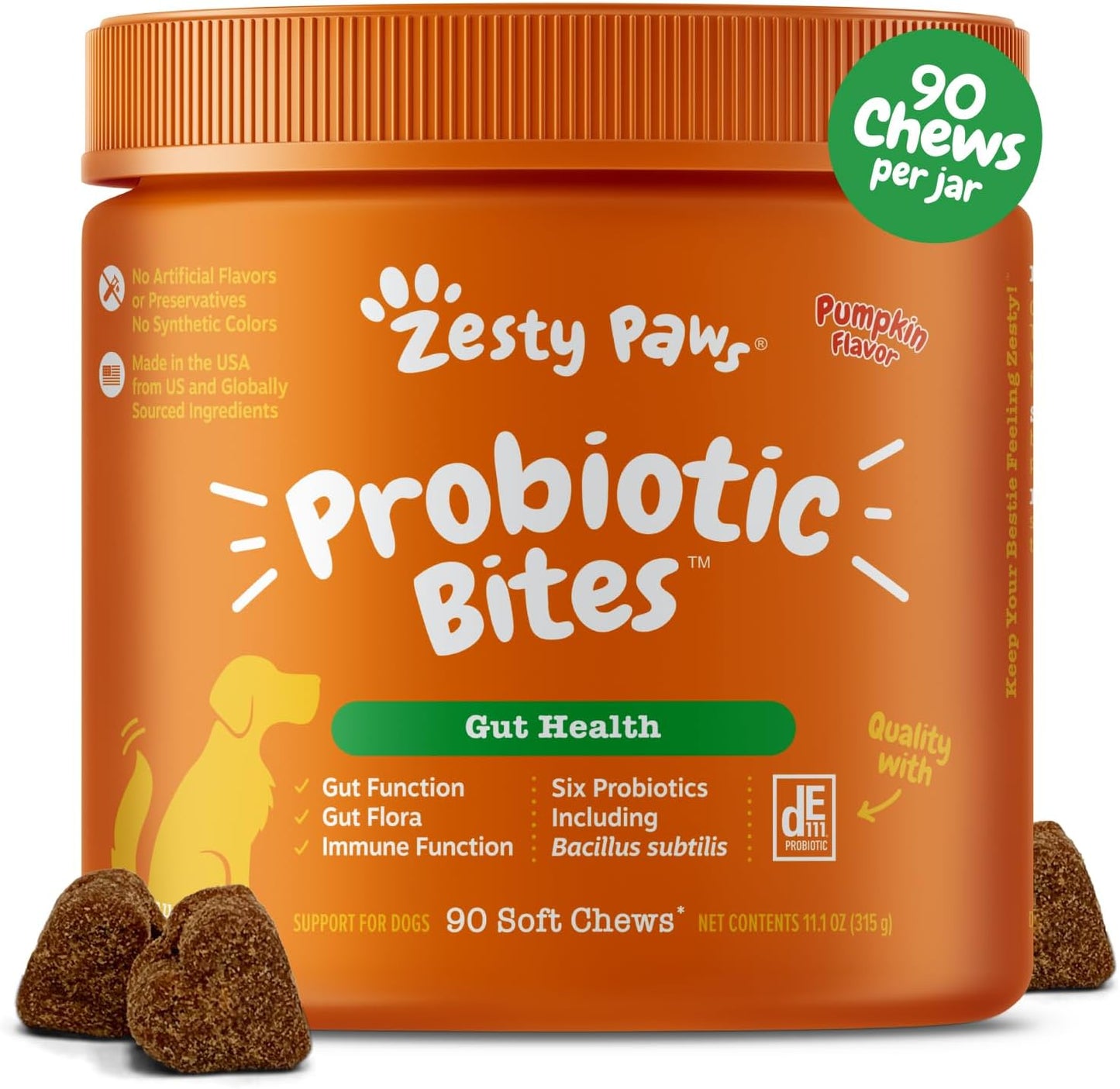 Zesty Paws Probiotics for Dogs - Soft Chews for Digestive Health