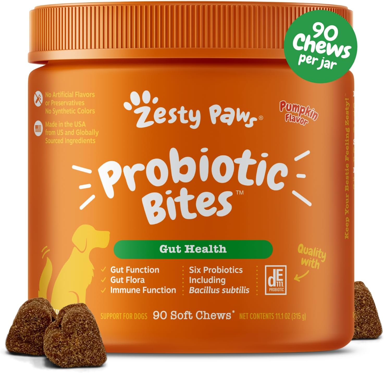 Zesty Paws Probiotics for Dogs - Soft Chews for Digestive Health