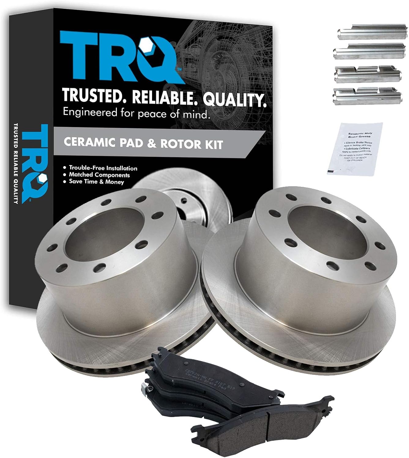 TRQ Rear Brake Pad & Rotor Kit for 2001-2002 Dodge Ram 2500