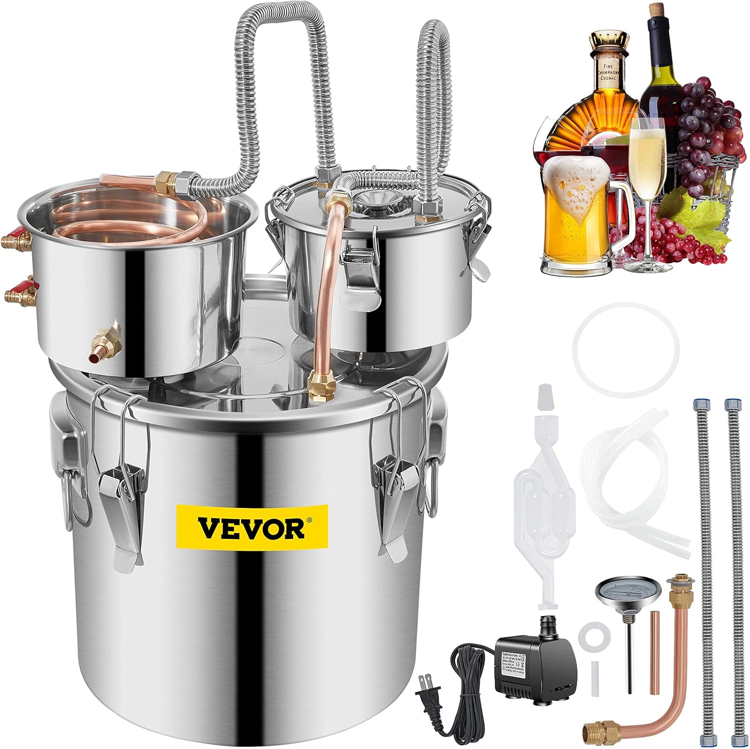 VEVOR Alcohol Still 8GAL Distiller Kit for Home Distilling