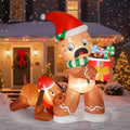 Christmas Gingerbread Man & Dog Inflatable Yard Decoration 5ft
