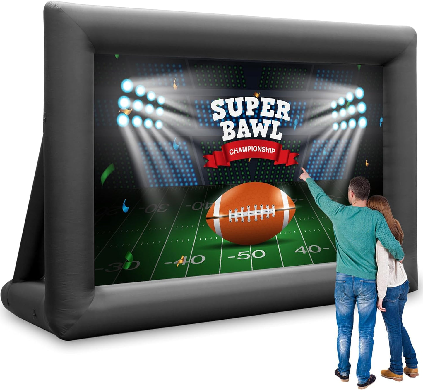 KHOMO GEAR 16ft Inflatable Projector Screen - Front & Rear Projection - Built-in Blower