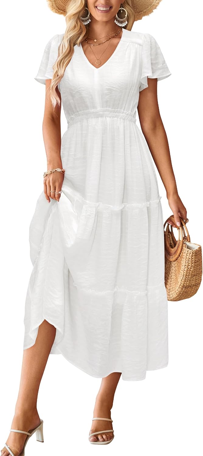 VOTEPRETTY Women's Summer Boho Maxi Dress for Beach Weddings