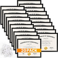 Certificate Frames 8.5 x 11 20 Pack - Durable Black Document Frames
