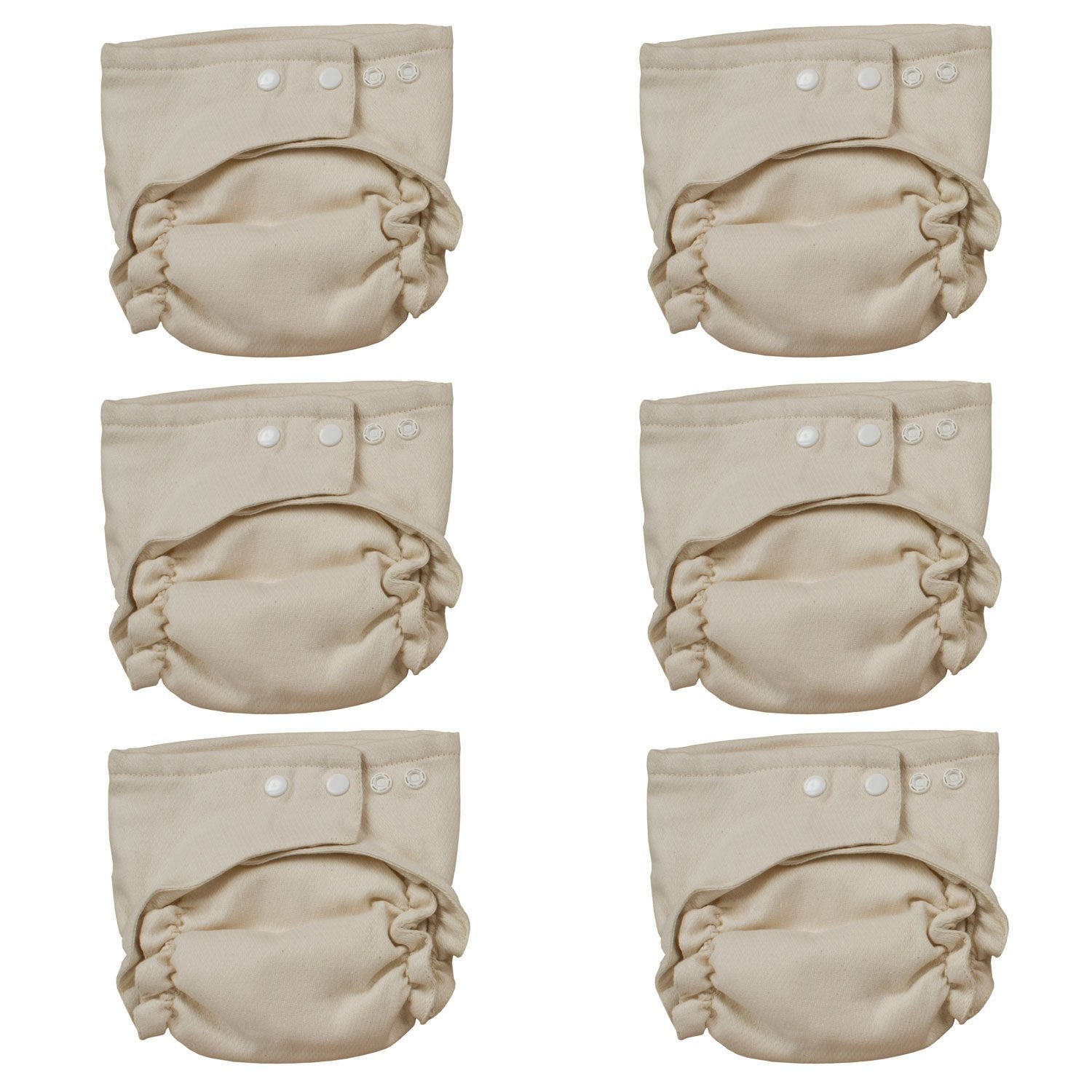 OsoCozy 100% Cotton Cloth Diaper 6-Pack - Soft & Absorbent - Easy Snap Closure