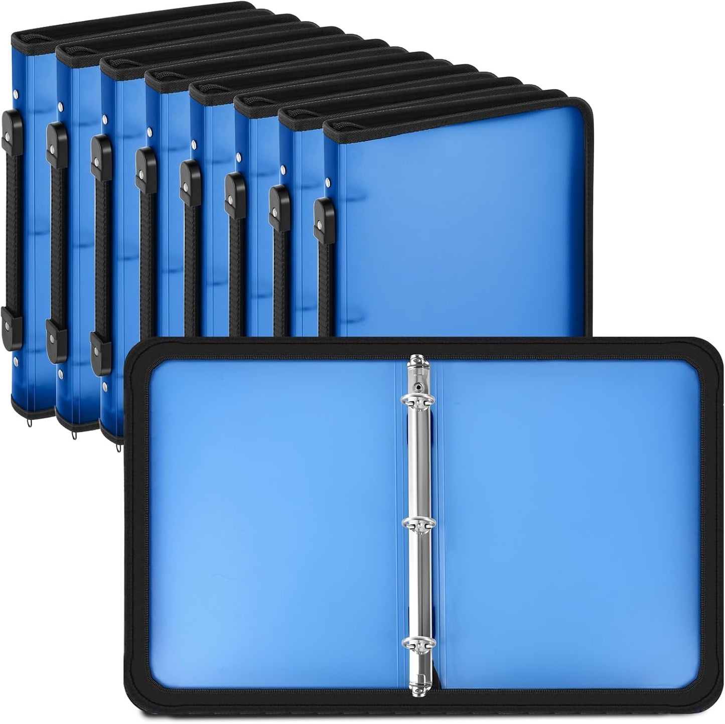 Teling 8 Pcs Zipper Binders for Projects and School Work