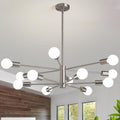 Modern Sputnik Chandeliers Light 12 Lights Brushed Nickel - Height