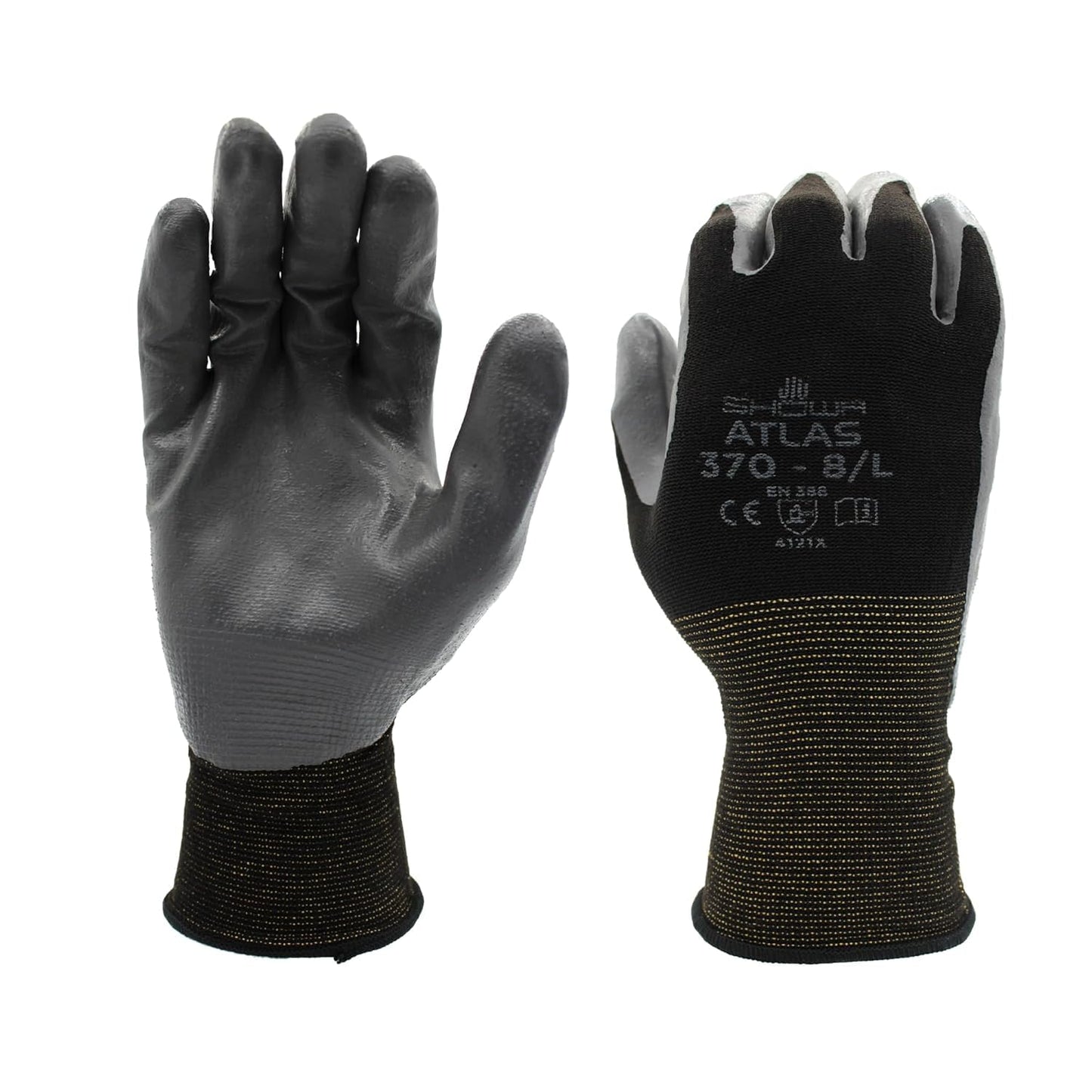 SHOWA Atlas 370 Nitrile Palm Coated Work Gloves for Comfort
