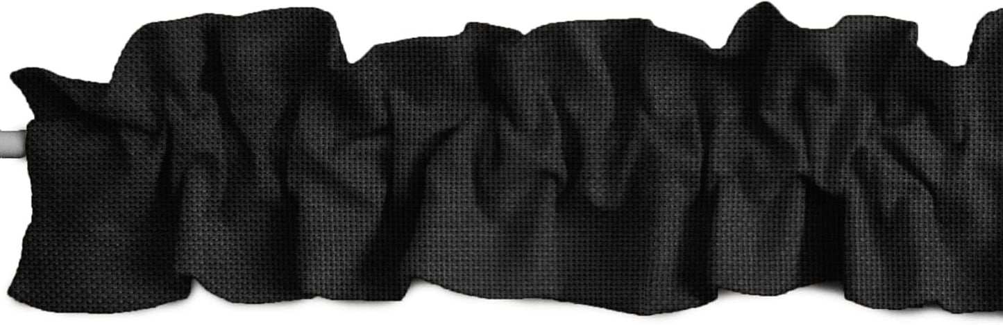 Faux Burlap Sleeve Topper Window Valance for Home Decor