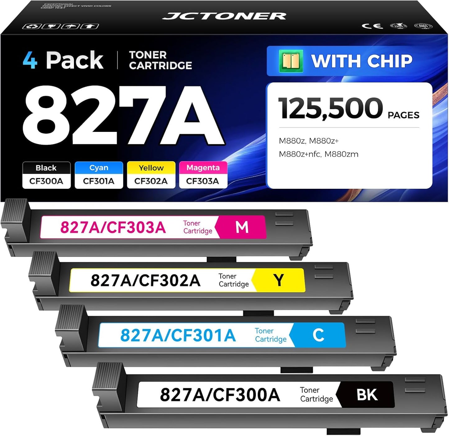 High Yield 827A Toner Cartridges Set for HP Color LaserJet