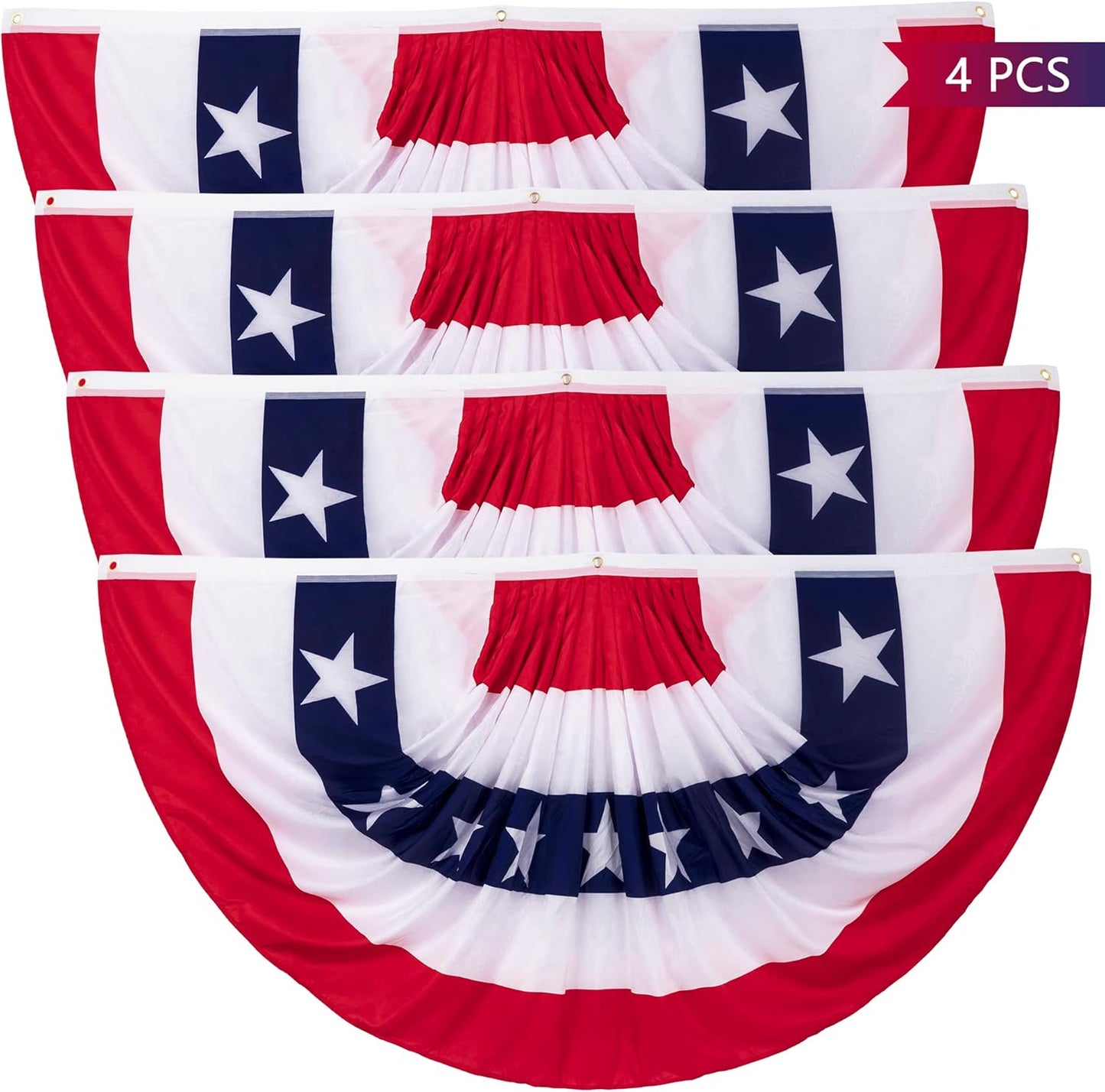 3 x 6 Ft Bunting Flags for Patriotic 4th of July Decor
