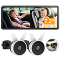 BV3PRO 7.2ft Dual Car Camera Baby Monitor - Clear Split-Screen View