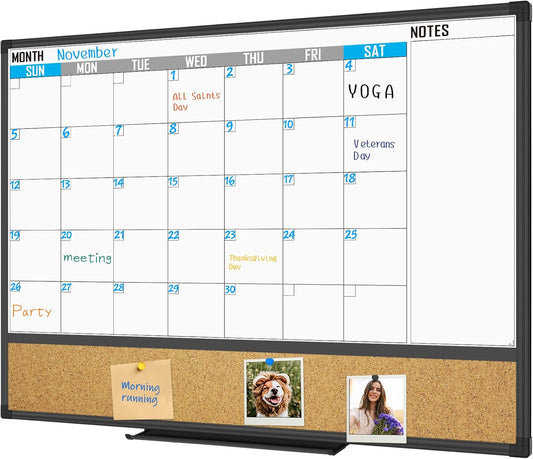 XBoard Dry Erase Calendar Whiteboard 48 X 36 for Organized Living