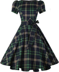 Classic Vintage 1950s Women's Dress with Elegant Puff Sleeves