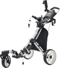 3-Wheel Golf Push Cart with 360 Swivel Front Wheel - Foldable