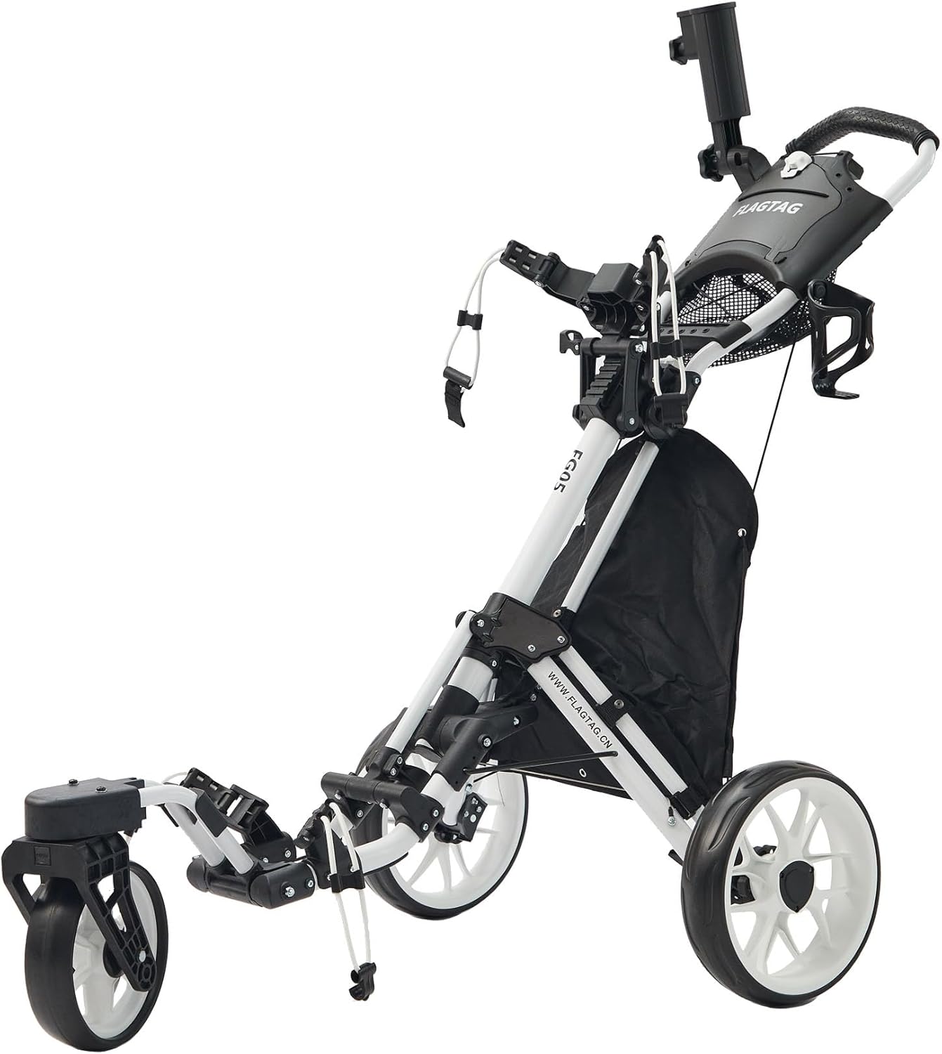 Golf Push Cart 3 Wheel with 360 Swivel Front Wheel for Easy Use