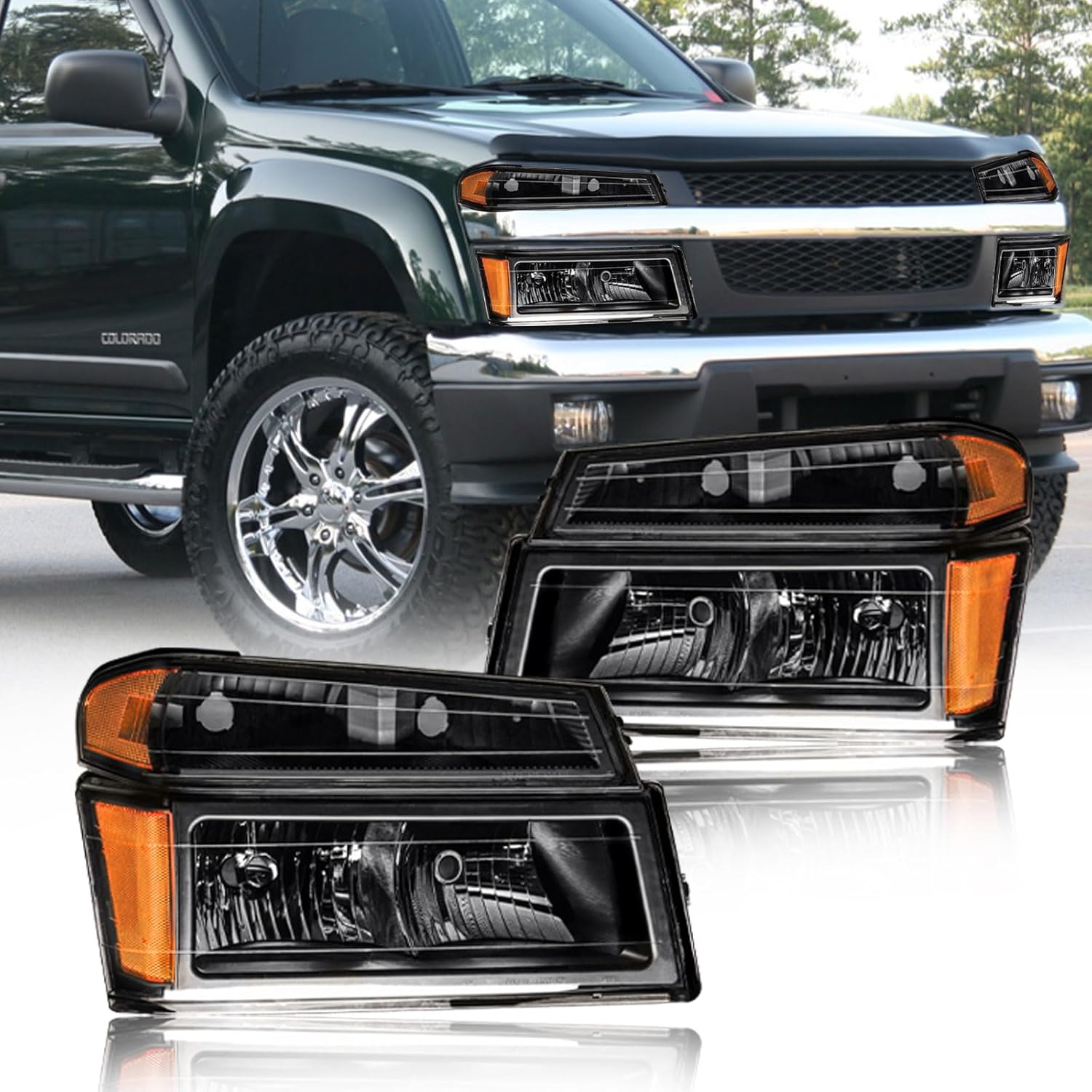 Headlight Assembly Kit for 2004-2012 Chevy Colorado & GMC Canyon