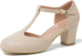 Womens T Strap Mary Jane Shoes Chunky Block Heel - Comfortable