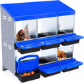 2-Tier Chicken Nesting Box 6-Compartment Metal Nesting Box - Roll Away