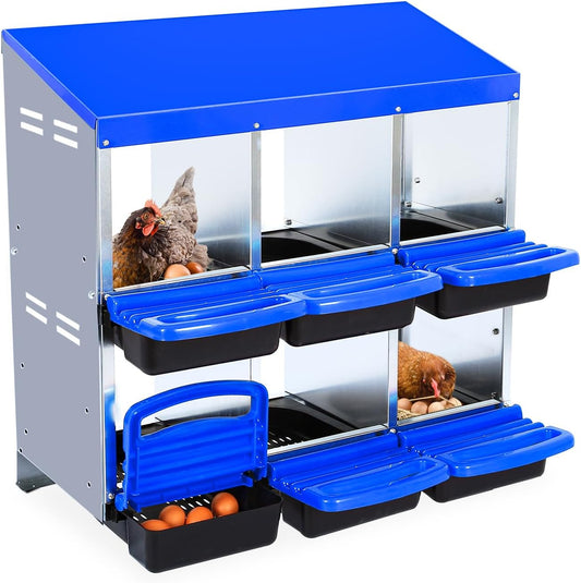 2-Tier Chicken Nesting Box for Easy Egg Collection and Comfort