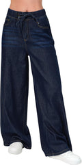 Women's Wide Leg Jeans Sweatpants Elastic Waist with Drawstring