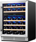 Yeego Wine Fridge Cooler - 24 Inch Dual Zone Holds 47 Bottles