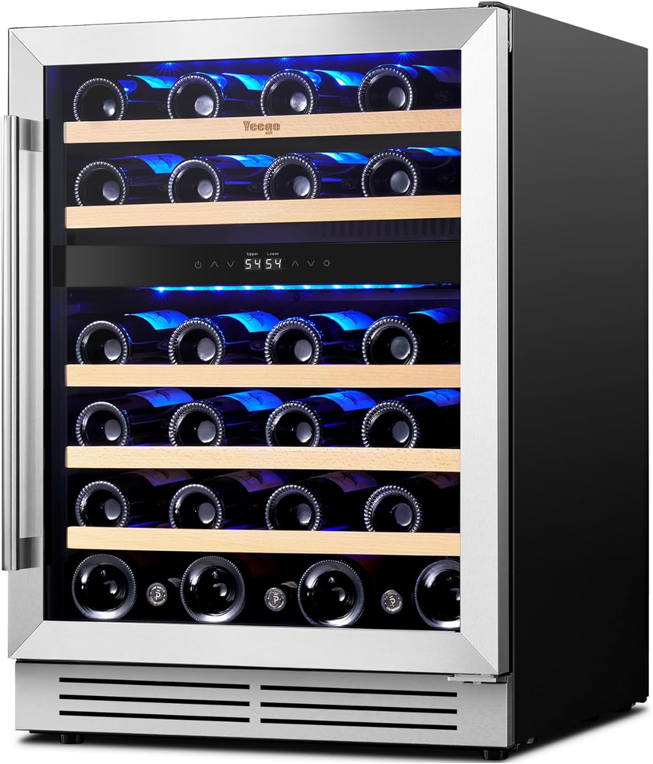 Yeego Wine Fridge Cooler - 24 Inch Dual Zone Holds 47 Bottles