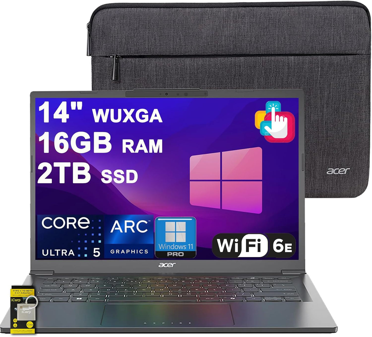 Acer Aspire 14 AI Portable Laptop with 16GB RAM and 2TB SSD