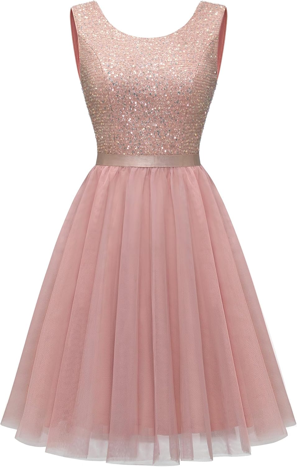 BeryLove Sequin Dress Vintage A Line Wedding Formal Swing Tulle