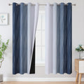 Navy Blue and Grayish White Blackout Curtains 52Wx72L - Thermal Ombre