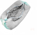 Xicennego Shoe Wash Bag: Zippered, Chenille Fabric, 16''x7'' Grey