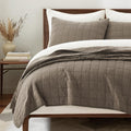 100% Cotton Box Stitch Quilt Bedding Set King Size - Soft Cozy