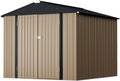 8 x 6 FT Metal Garden Storage Shed - Lockable Outdoor Tool Shed