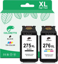 COLORETTO 275XL 276XL Ink Cartridges for Canon PIXMA - High Yield