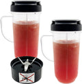Magic Bullet Blender 2-Pack: Tall Cups with To-Go Lids & Cross Blade