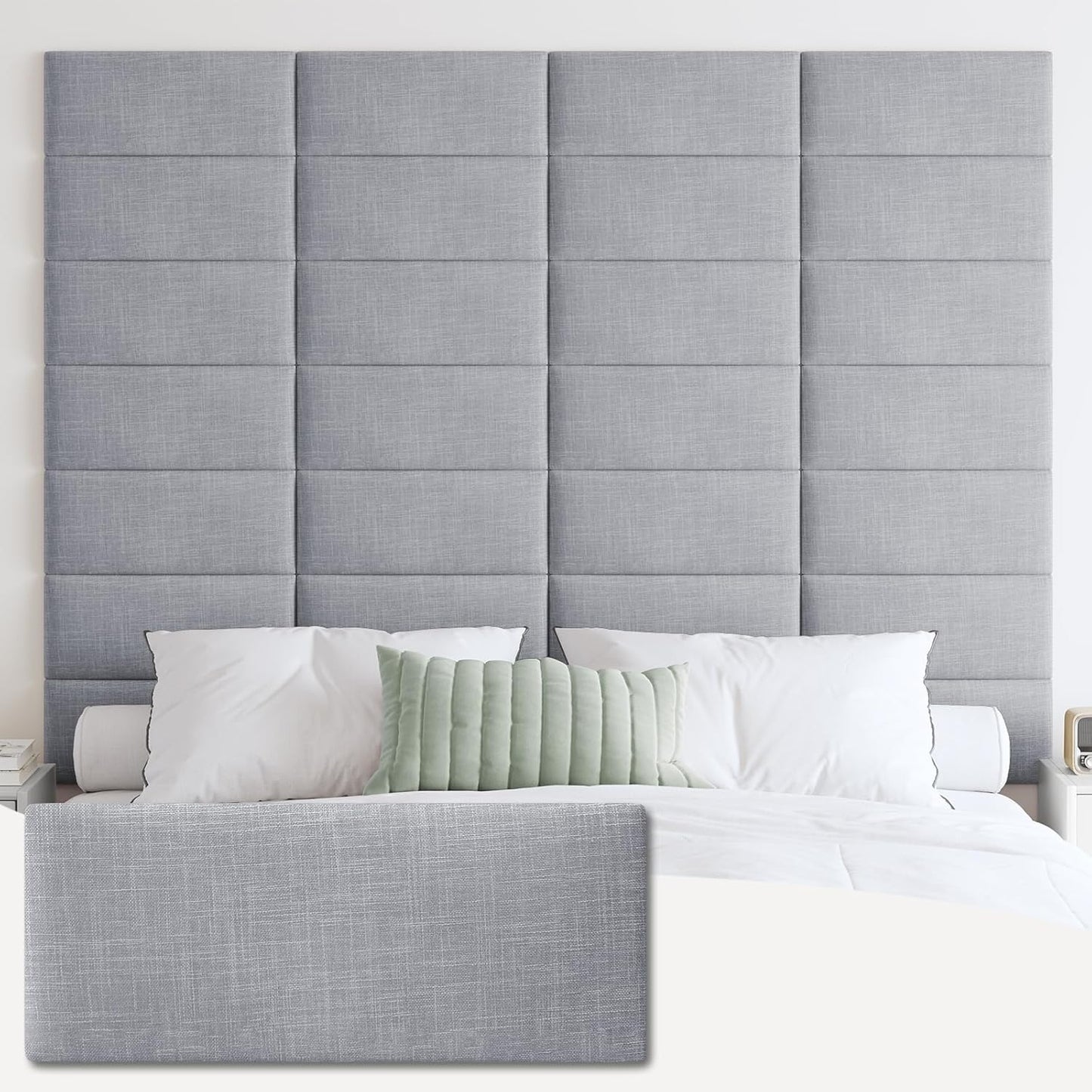 IFNOW Upholstered Wall Mounted Headboard for Queen Size Beds