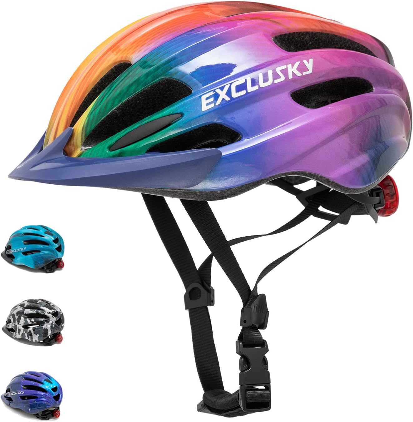 EXCLUSKY Kids Bike Helmet with Light - Adjustable & Safe