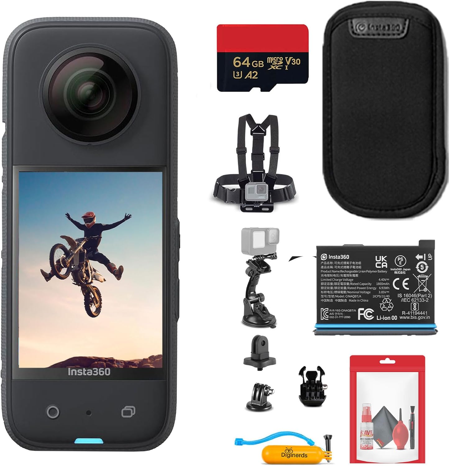 Insta360 X3 Waterproof 360 Action Camera with 5.7K Video