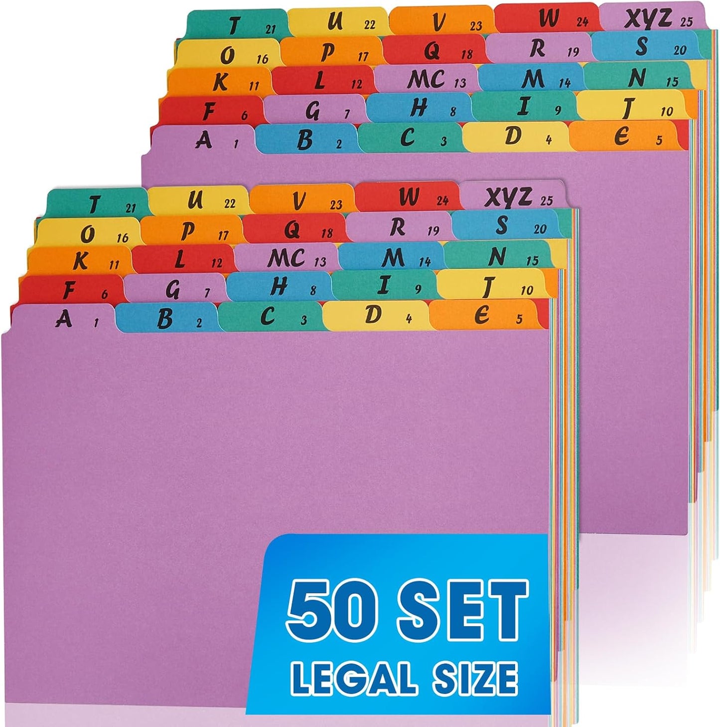 A-Z Alphabetic and Number Top Label File Dividers for Organizing