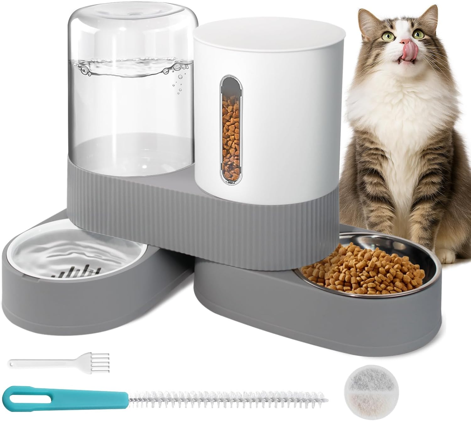 Automatic Gravity Cat Dog Feeder and Water Dispenser 2 in 1