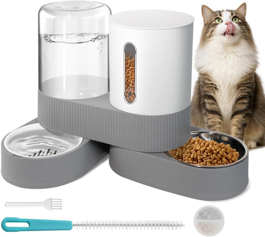 Automatic Gravity Cat Dog Feeder and Water Dispenser 2 in 1