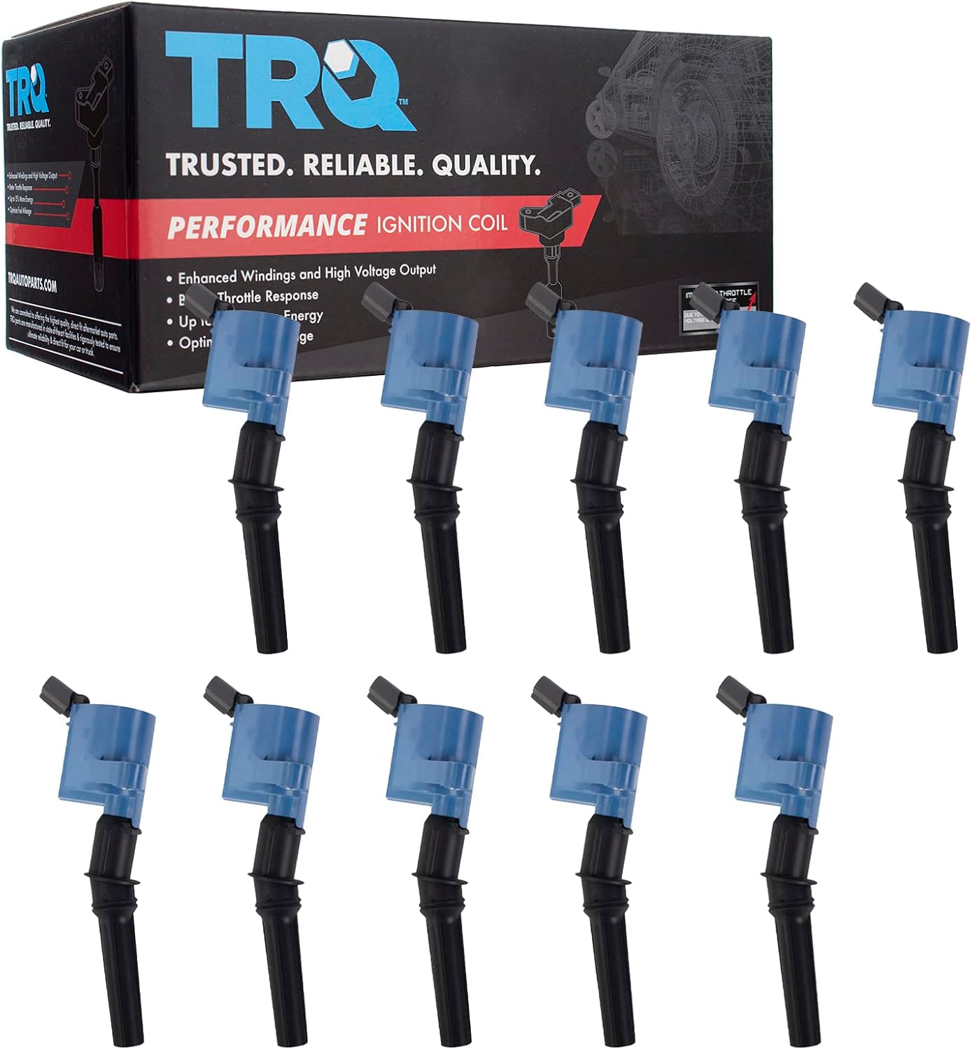 TRQ Ignition Coil Set for 97-19 Ford Vehicles - Direct Fit