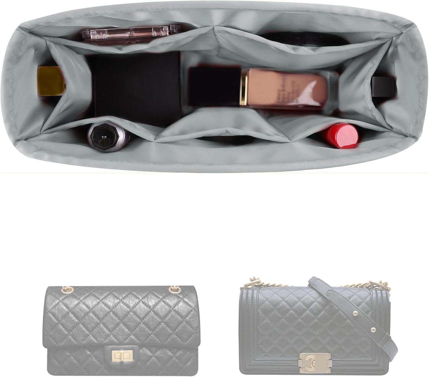 Purse Insert for Chanel 2.55 Small Bags - Satin Organizer