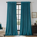 Velvet Room Darkening Curtains 96 in Teal - Insulated Back Tab Panels