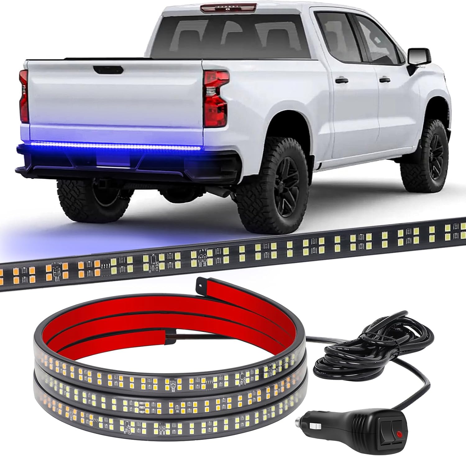 XRIDONSEN 48 inch Tailgate Blue Emergency Lights Strip Review