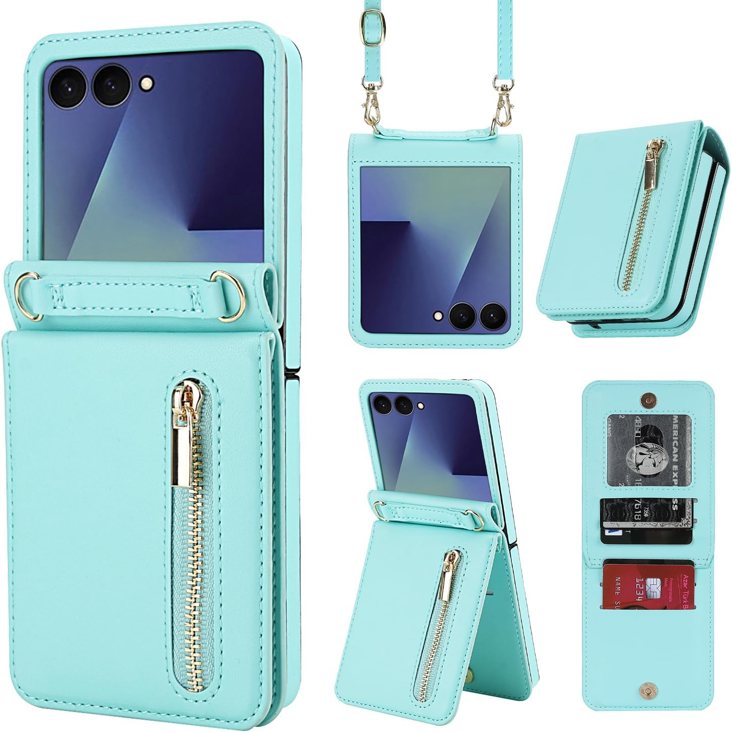 Luxury Zipper Wallet Phone Case for Samsung Galaxy Z Flip 7