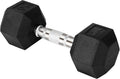 Yes4All Chrome Grip Encased Hex Dumbbell Single - Durable No-Roll Hand