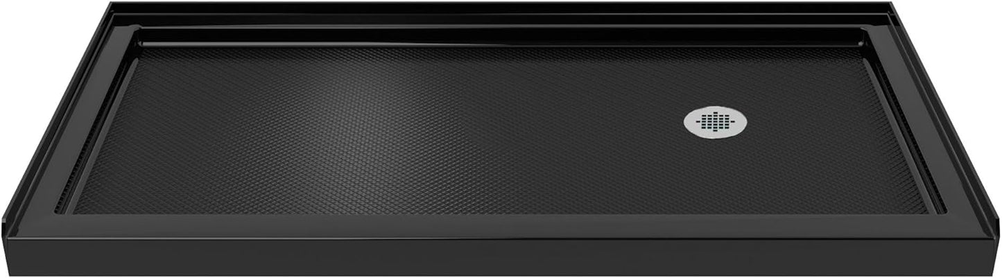DreamLine SlimLine 34 in. D x 60 in. W Shower Base in Black