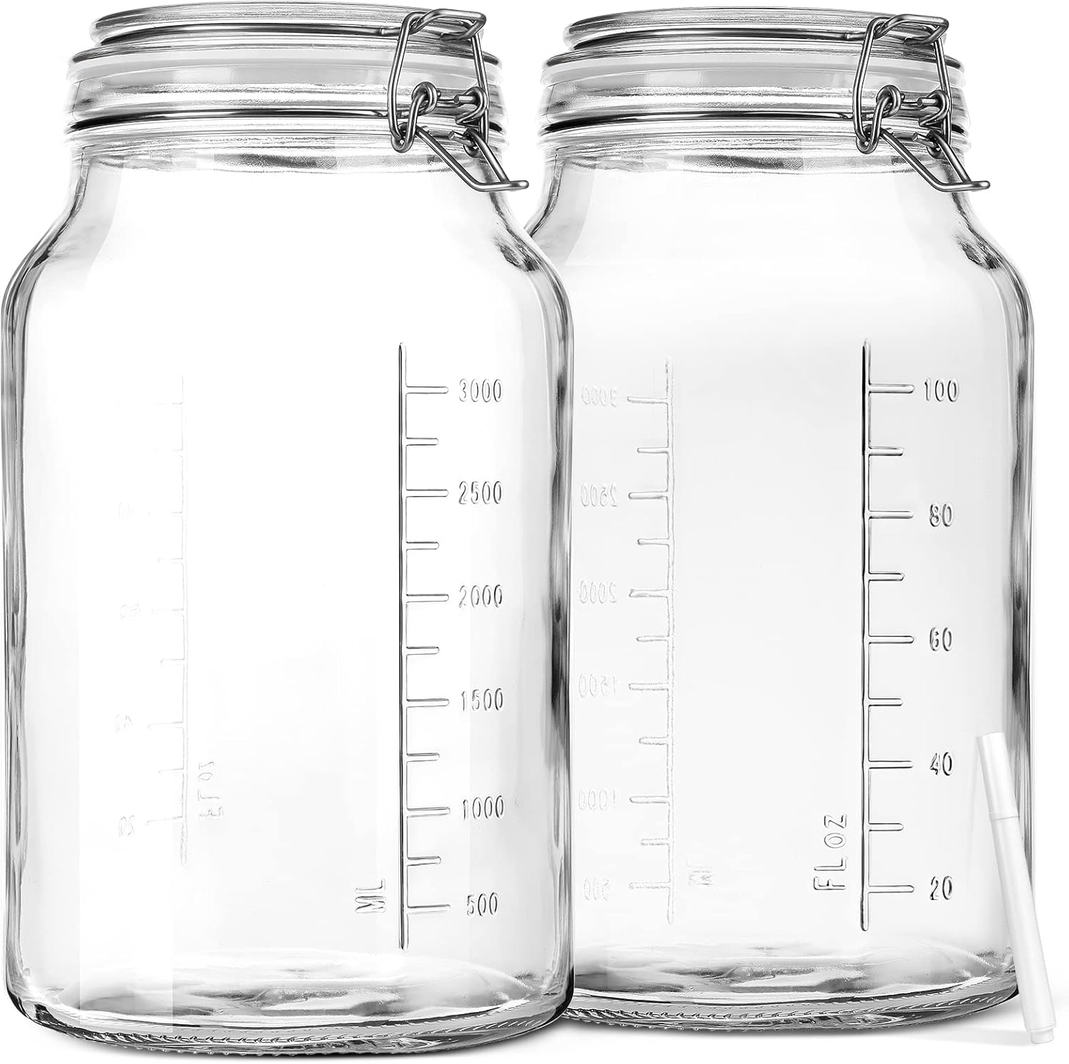 1 Gallon Super Wide Mouth Glass Storage Jars for Freshness