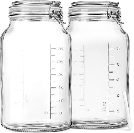 1 Gallon Super Wide Mouth Glass Storage Jars for Freshness